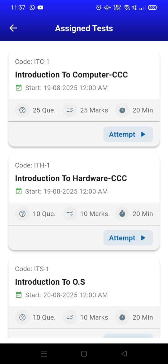 Test Screen