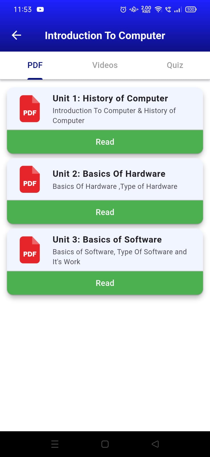 PDFs Screen